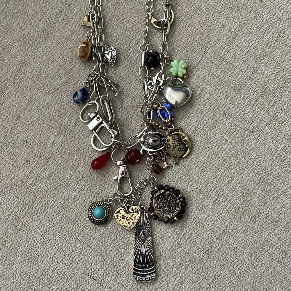 FREE PEOPLE Maxamillion Charm Necklace World Traveler - Picture 3 of 5